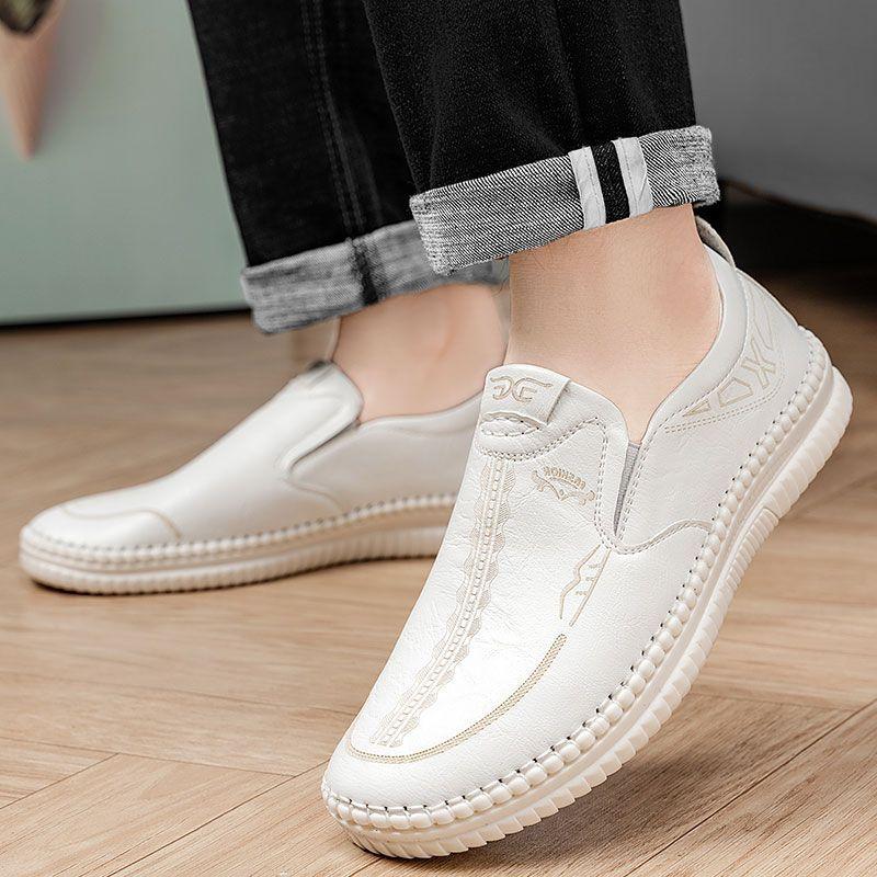 Fashion Summer Autumn Soft Leather Shoes for Men Fashion Soft Sole Business Casual Shoes Male Solid Color Light Loafers Man
