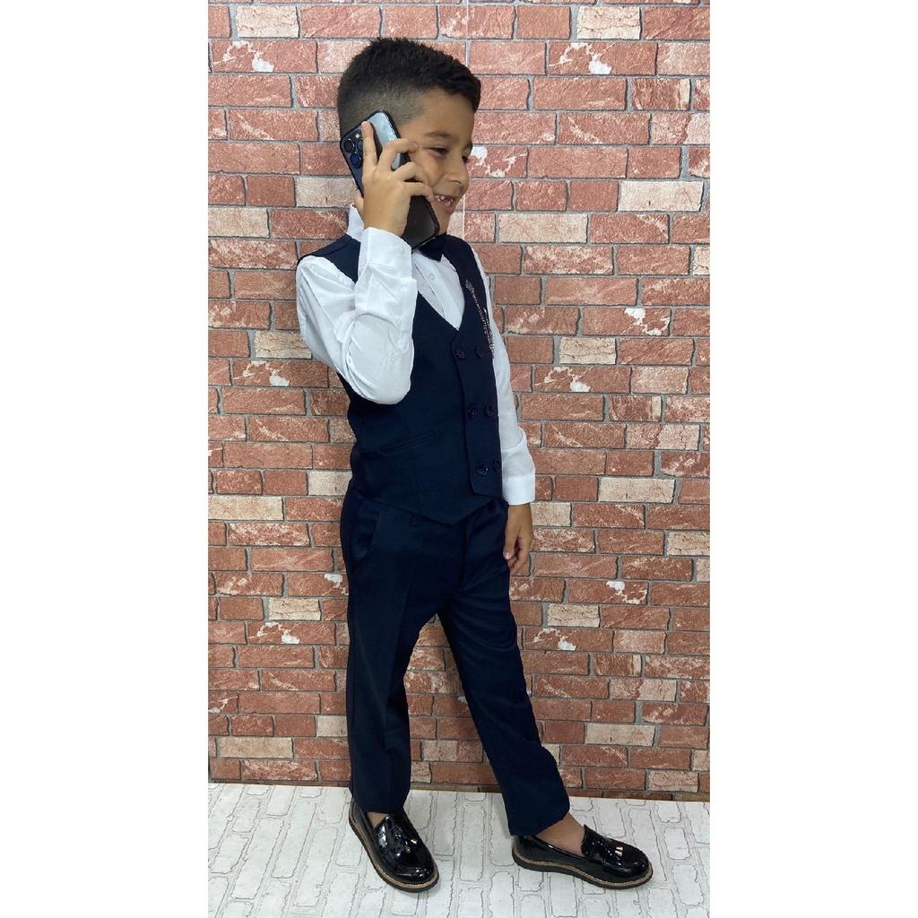 Children's Vest Suit With Shirt Set 0-1 Years - 14 Years Black