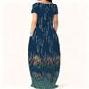 Women Loose Round Neck Short Sleeve Dress Plus Size Summer Light Casual Outfit