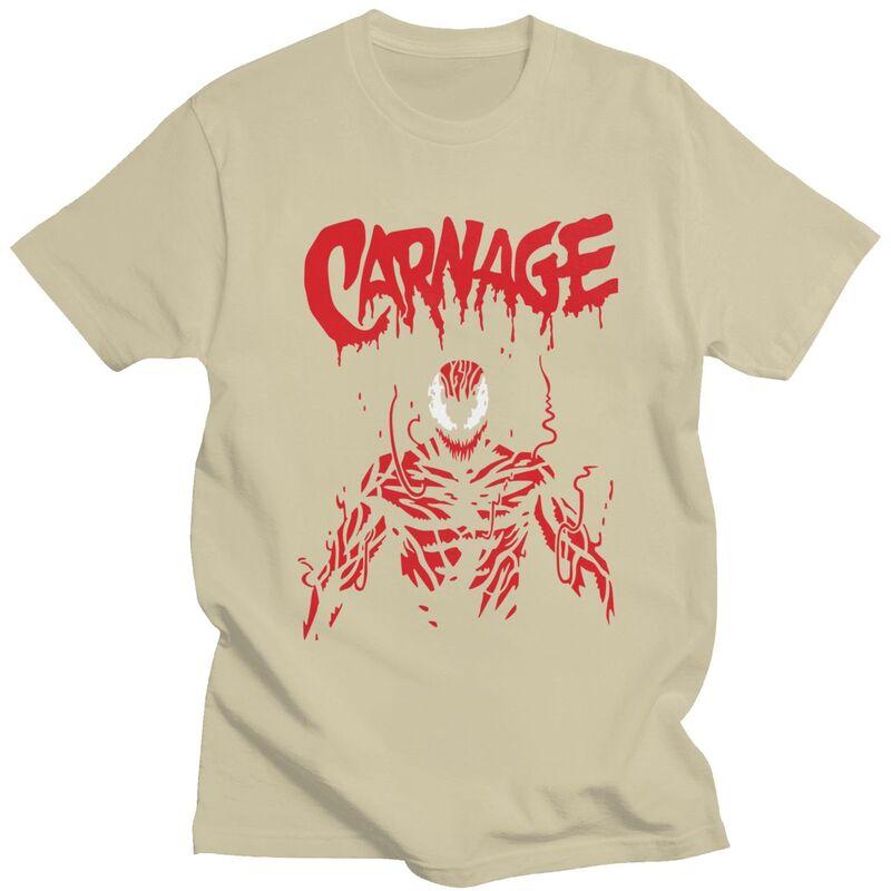 Pánská trička s vlastním potiskem Venom Carnage s krátkým rukávem, módní klasické tričko slim fit ze 100% bavlny