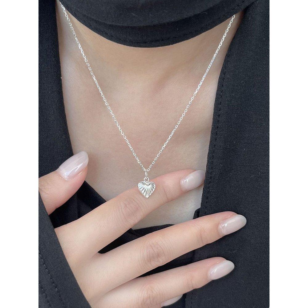 Silver925 Feather Heart Necklace (2Color)