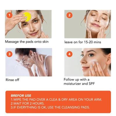 Yousheng 40 Stück Kojicsäure Reinigungspads Dunkle Flecken Make-up Entfernung Komprimierte Kurkuma Gesichtsschwämme Sanfte Porenreinigung Peeling Gesichtsreinigung