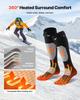 Heated Socks, 5000mAh Battery Powered, Rechargeable Heating Socks with 4 Heating Levels, Electric Heated Sock with APP Control for Men Women, Foot