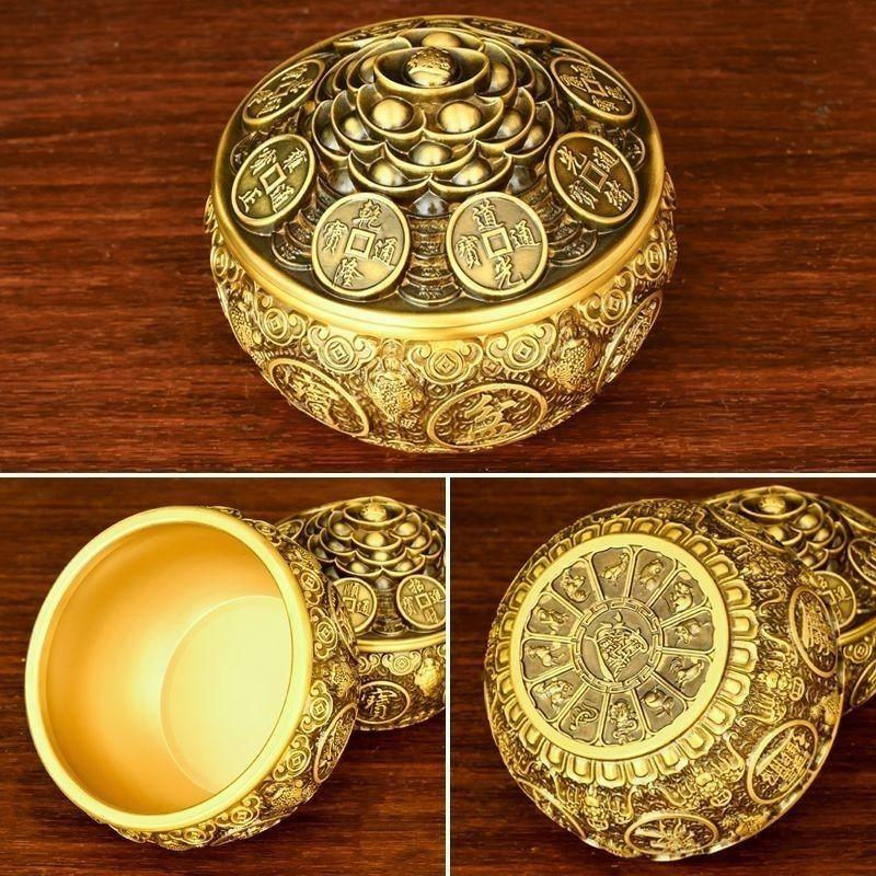 Brass Treasure Bowl Entrance Housewarming Business Gift Ornaments Decorations Living Room