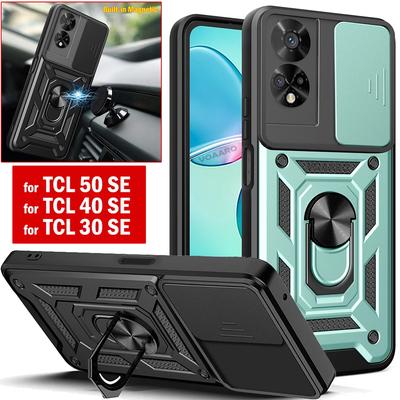 Slide Lens Kameraschutz Funda für TCL 50 SE Rüstungsgehäuseabdeckung für TCL 50 40 30 SE 4G Gehäuse magnetischer Ringständerhalter Capa