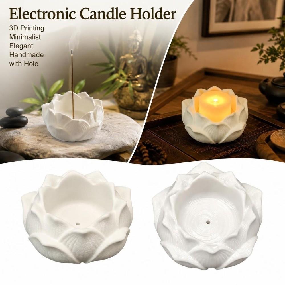 Minimalist Electronic Candle Holder Chinese Style Tabletop Incense Base Purify Air