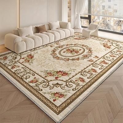 European Style Flower Carpets for Living Room Retro Decoration Home Carpet Hall Sofa Area Floor Mat Room Decor Large Rug