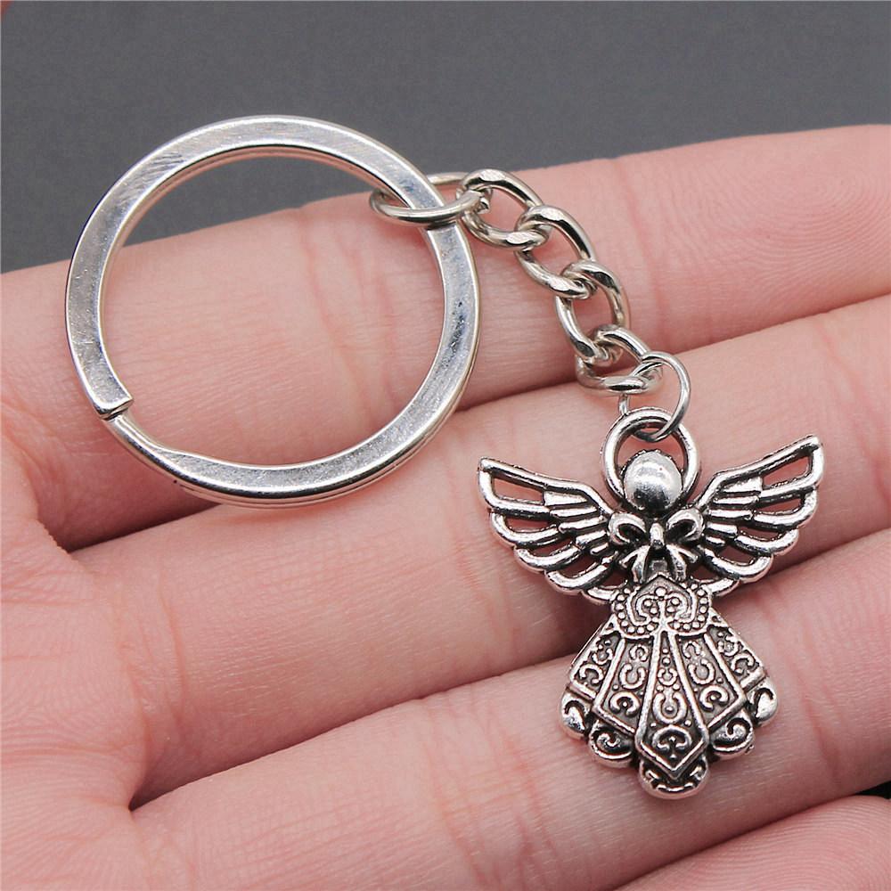 Angel Wings Feathers Heavenly Keychain for Girls Hot Sale Streetwear Bridesmaid Gift Retro Phone Charm