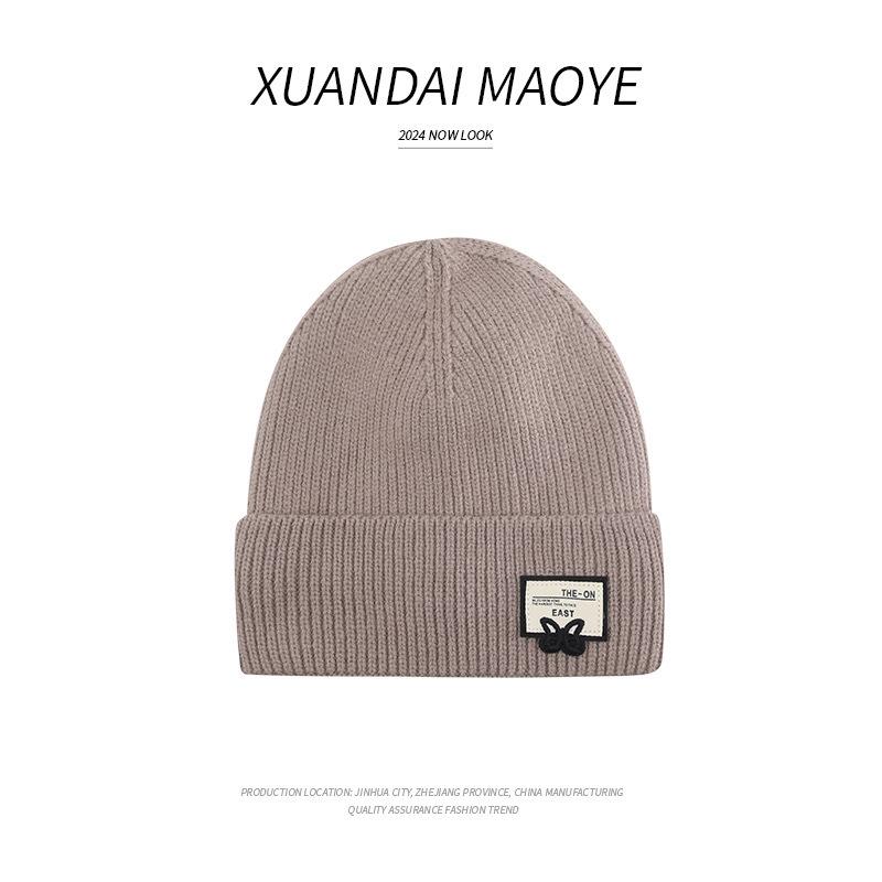 

Осінньо-зимові в язані шапки жіночі та чоловічі теплі та універсальні модні вовняні шапки повсякденні навушники холодні шапки товсті шапки з ворсом One Size світло-коричневого кольору