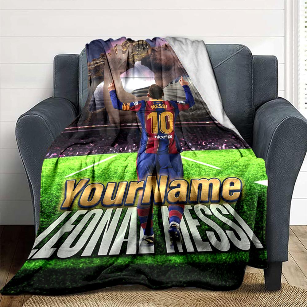 Messi Personalized Name Blanket Gift Personalized Blanket Durable Comfort for Sofa Office Chair Bed Chair Ideal for All Seasons