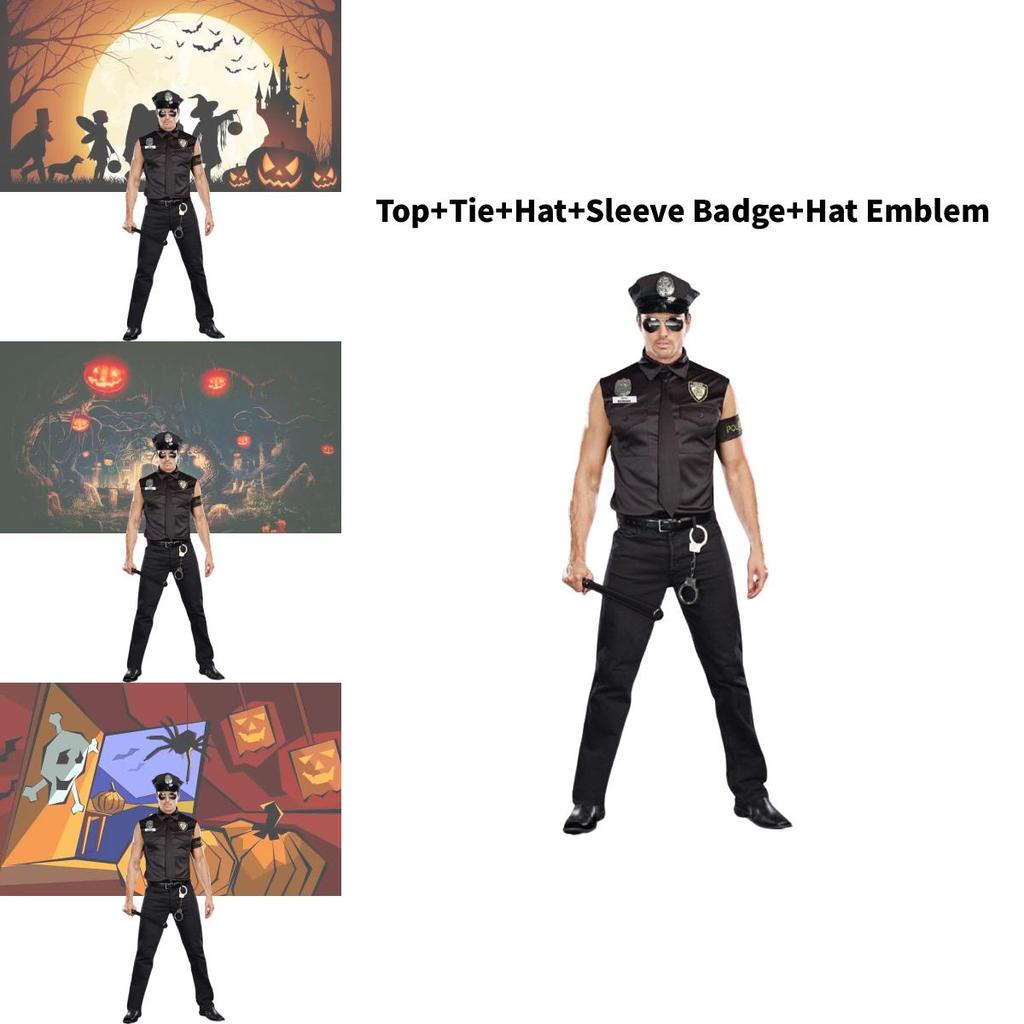 Halloween Stage Costume For Men With Pure Color Design For Theatrical Performance