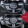 Carbon Fiber ABS Steering Wheel Frame Button Cover Trim For Hyundai Tucson 2025