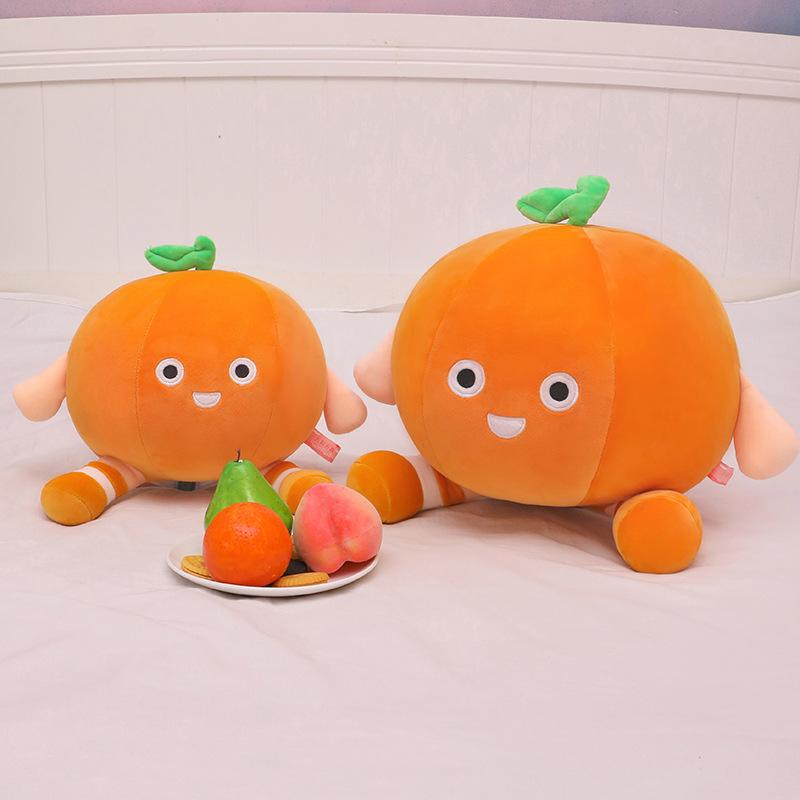 New Orange Heart and Soft Plush Toy Cute Fruit Orange Girl's Legs Clipping Pillow Grab Machine Doll
