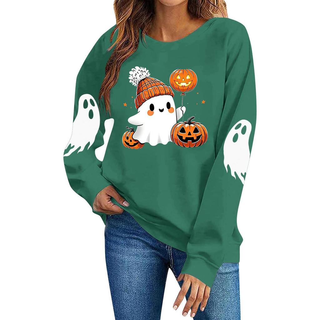 Women's Fashion Casual Halloween Hoodie Long Sleeve Pullover for Fall Festivals and Parties