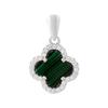 Stříbrný přívěsek s malachitem, kubická zirkonie (60002104)