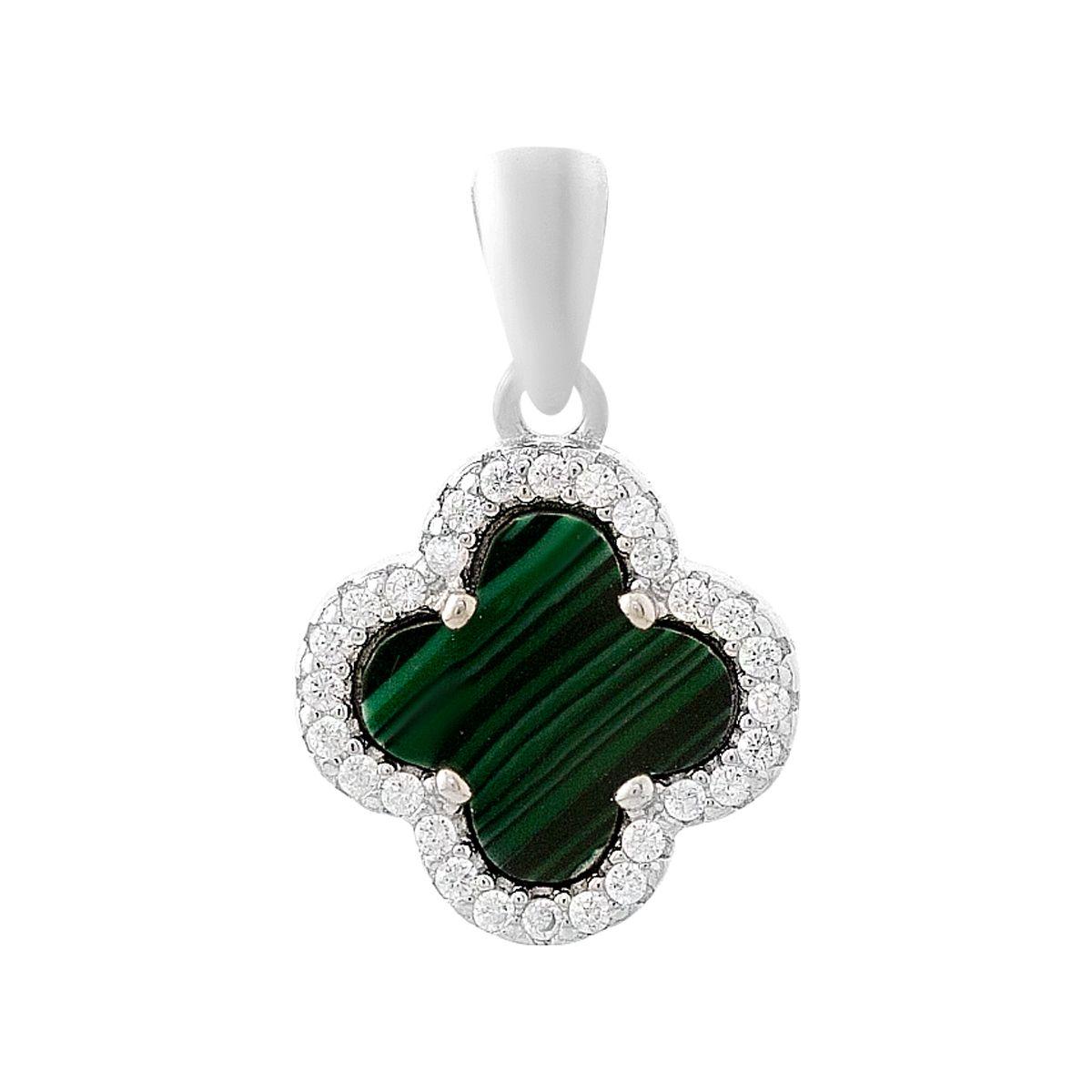 

Срібна підвіска з фіанітами. (60002104) смарагдовий