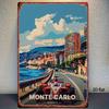 Racing Car Retro Style Metal Decorative Painting for Garage Room Decor