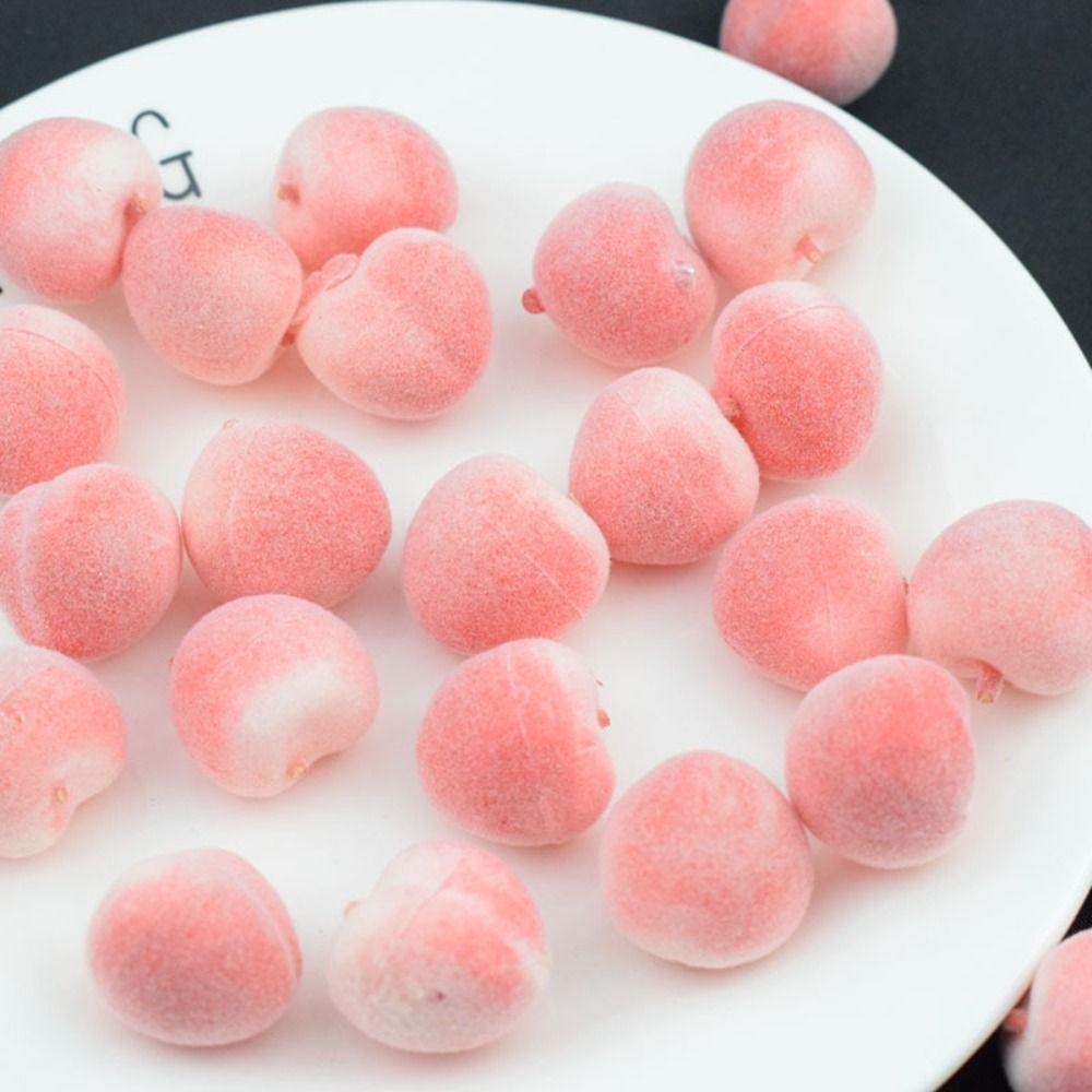 20pcs Cartoon Simulated Mini Peach Handmade Simulated Fake Fruits  Household Decoration