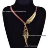 Feather Leaf Diamond Black Tassel Necklace for Women
