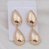 Trendy Chunky Water Droplet Dangle Earrings for Women European Vintage Long Drop Earrings Metal Geometry Personality Jewelry