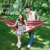 Double Outdoor/Indoor Hammock Bed: Adult Swing, Hanging Rope Chair & Rocking Net for Sleeping