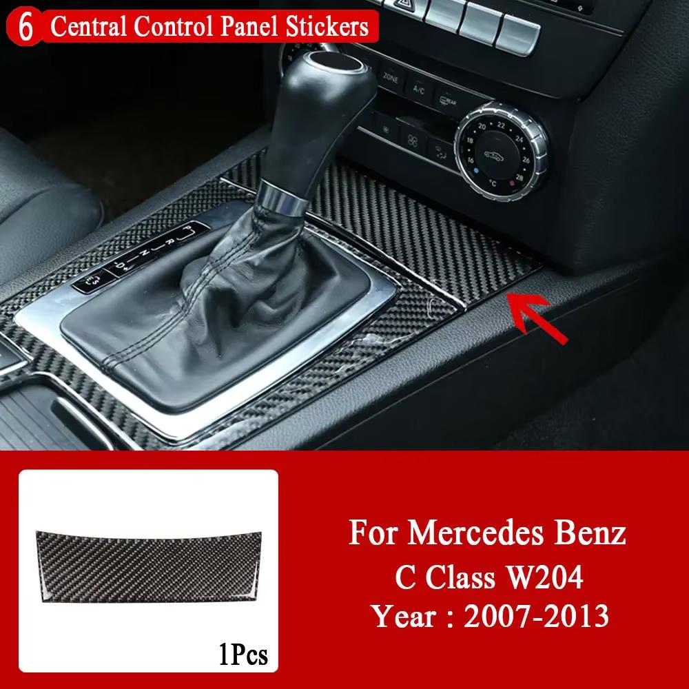 Decorazione Interni Auto Adesivi Decalcomanie Pannello di Controllo Centrale in Fibra di Carbonio Per Mercedes Benz Classe C W204 2007-2013 Accessori
