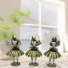 Wrought Iron Tribal Dancing Ladies Handmade Decorative Gift Item Antique Green Color Showpiece