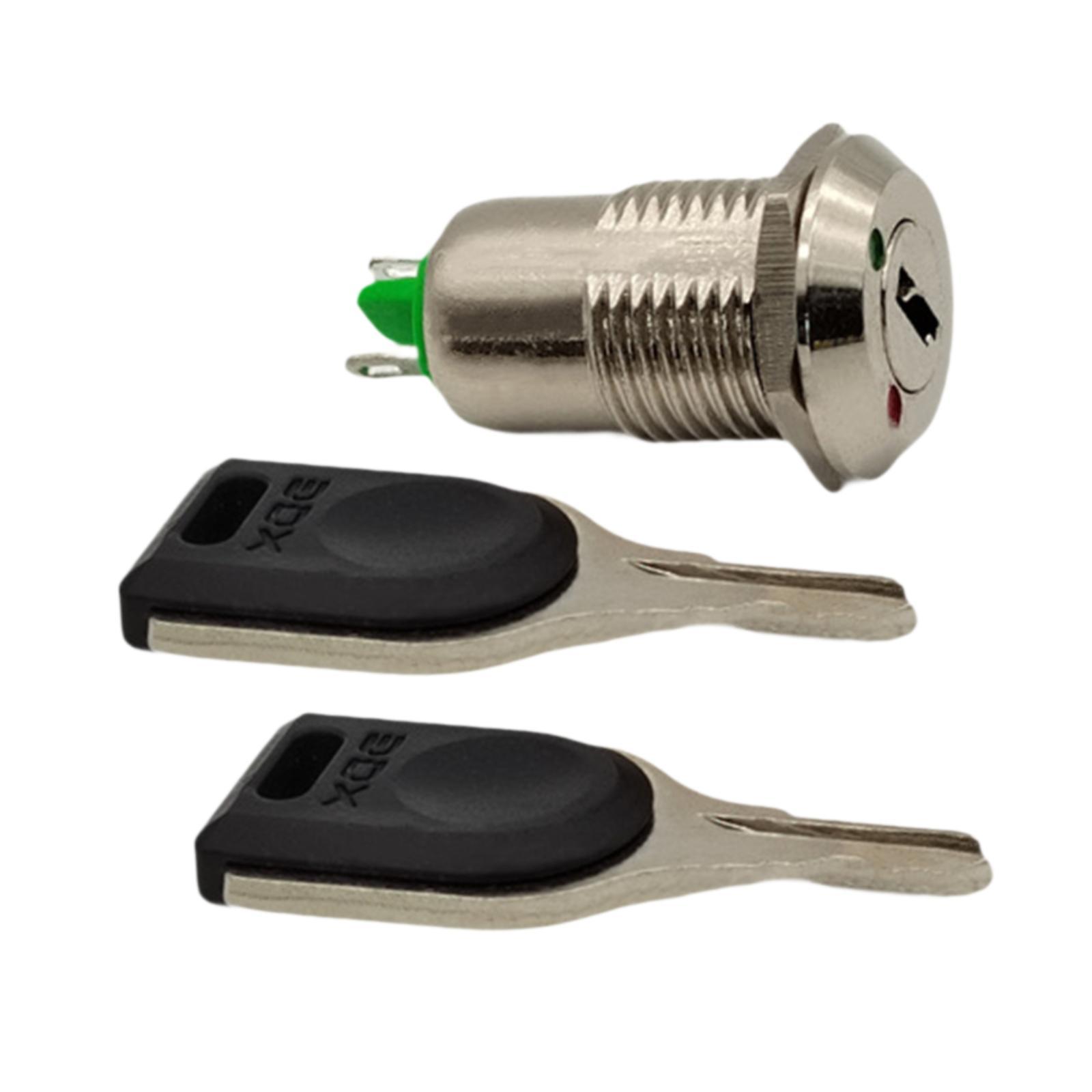 Metal Electronic Key Switch,Multipurpose,Practical,Convenient,Sturdy,Lightweight Phone Lock Portable,2 Keys 12mm,2 Positions