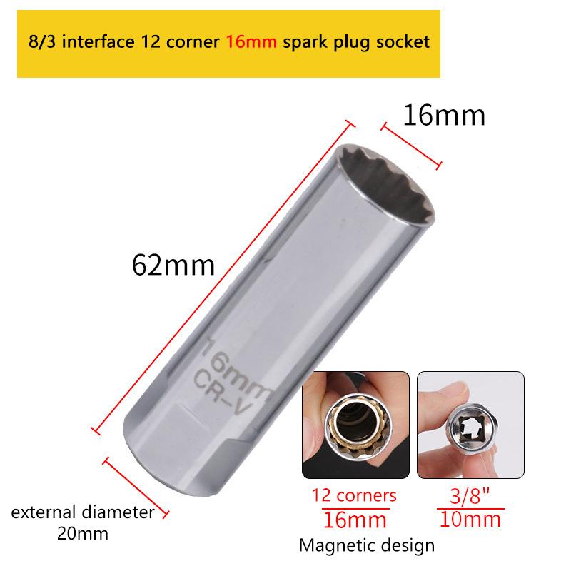 

14mm 16mm Magnetic Spark Plug Sleeve Wrench Adapter Installation Repair Car Motorcycle Removal Tools Special Socket Wrench