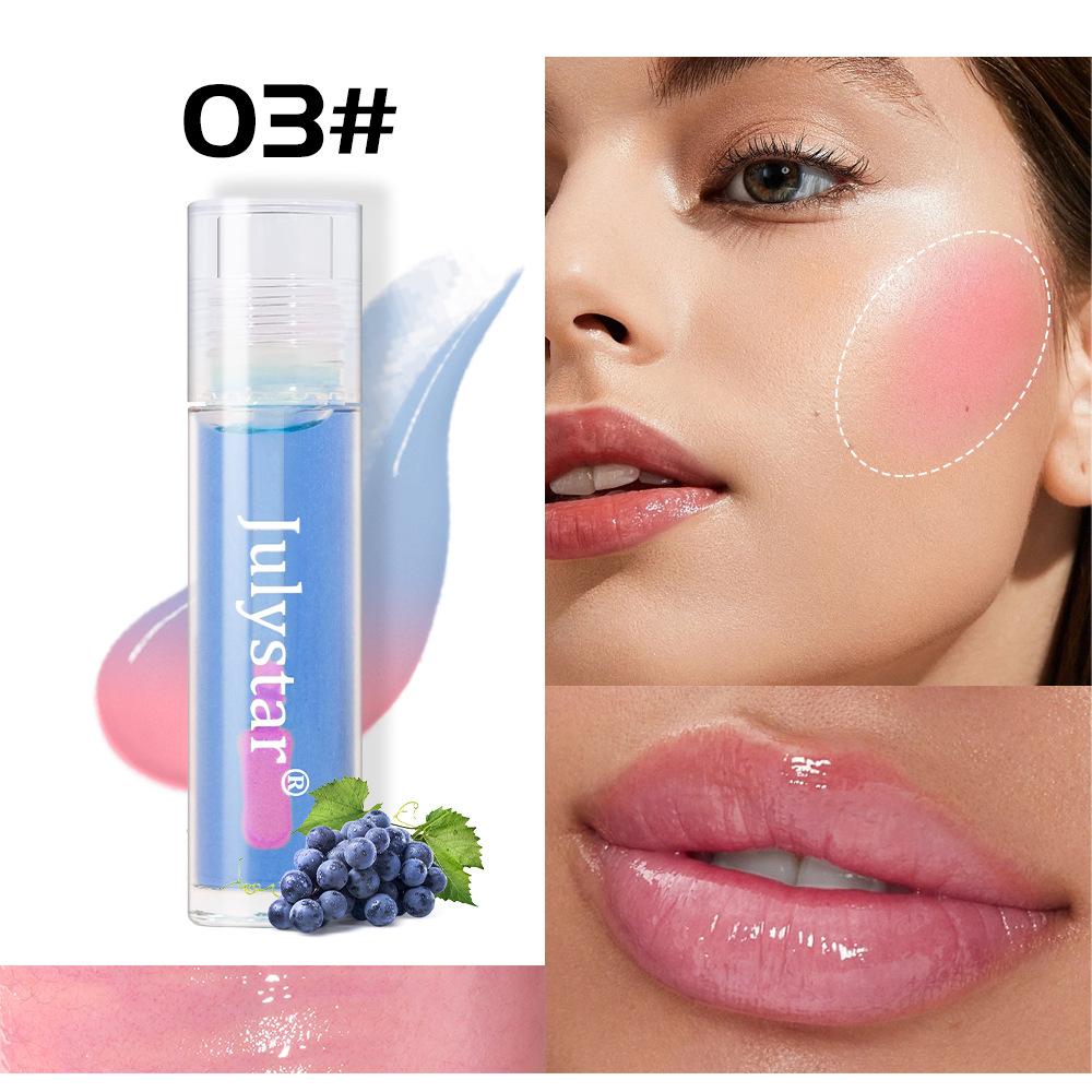 Lip Glaze And Blush 2-in-1 Body Warming Blush Liquid Natural Moisture Lip And Cheek Color Changing Blush