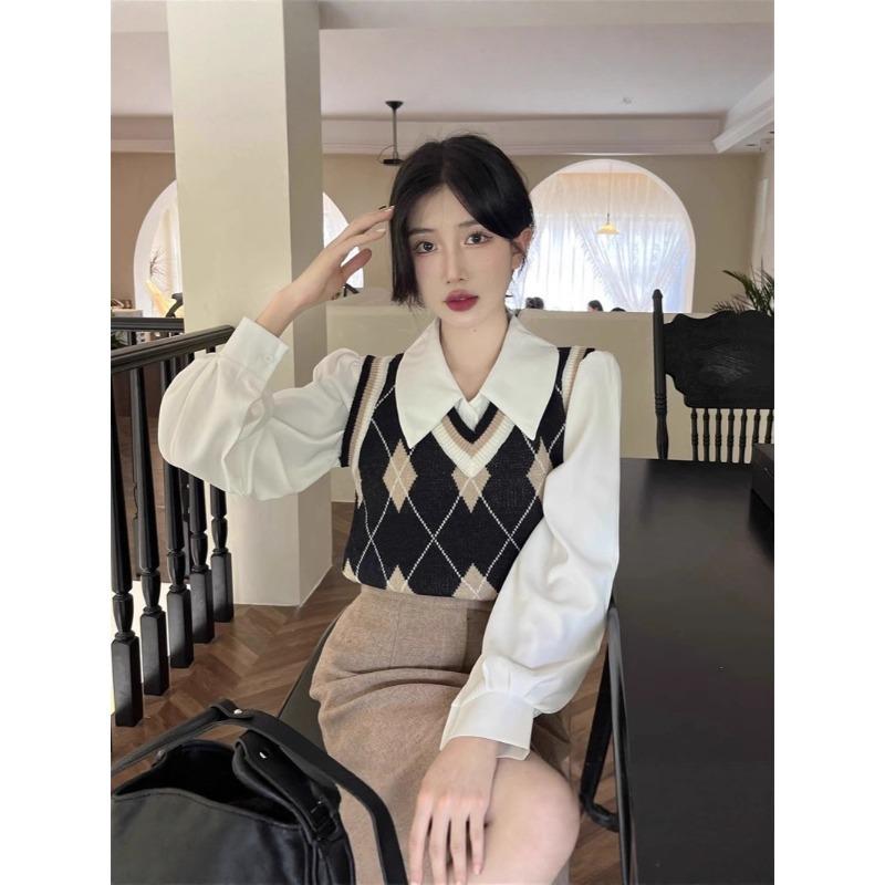 French Retro White Collar Long-sleeved Shirt Women's Spring and Autumn New Niche Versatile Temperament Design Sense Top Tide