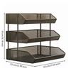 Versatile Freestanding Storage Rack with Raised Rails Space-Efficient Mesh Shelf