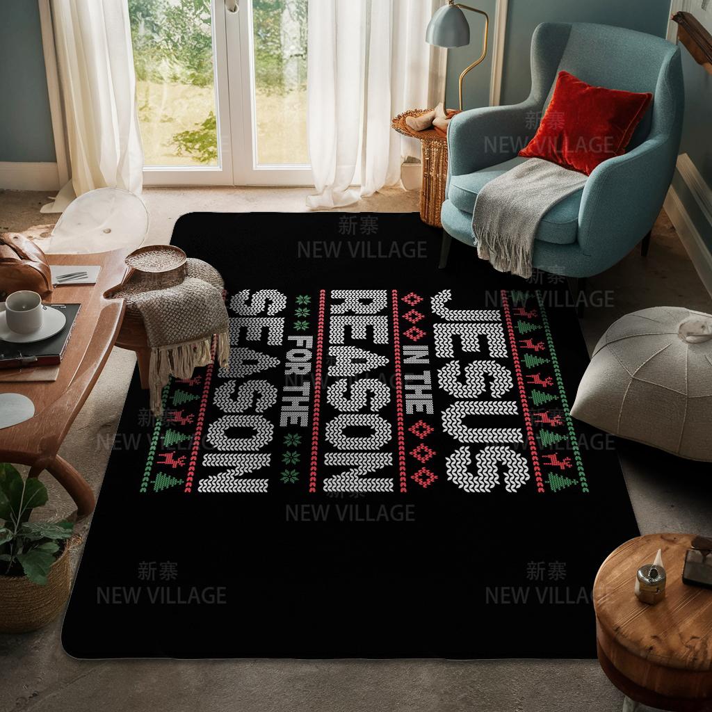 House Entrance Carpet Home Door Mat Living Room Bath Foot Bathroom Non-slip Water Absorption Rugs Bath Merry Christmas Winter