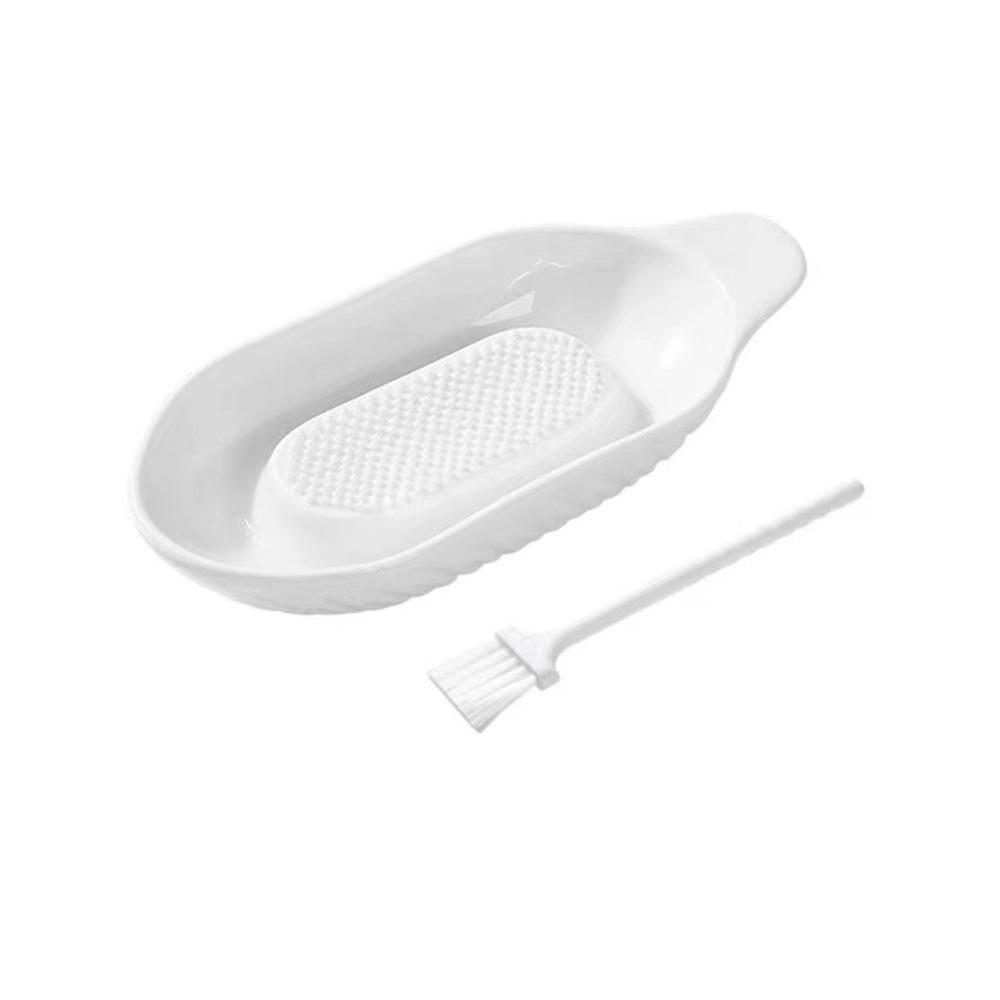 White Food Hand Grinder Portable Porcelain Grater Plate Kitchen Garlic Masher Fruits Processing