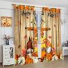 Autumn Fall Harvest Decor Window Curtains Happy Fall Pumpkin Scarecrow Seasonal Nursery Drapes Halloween Window Treatment