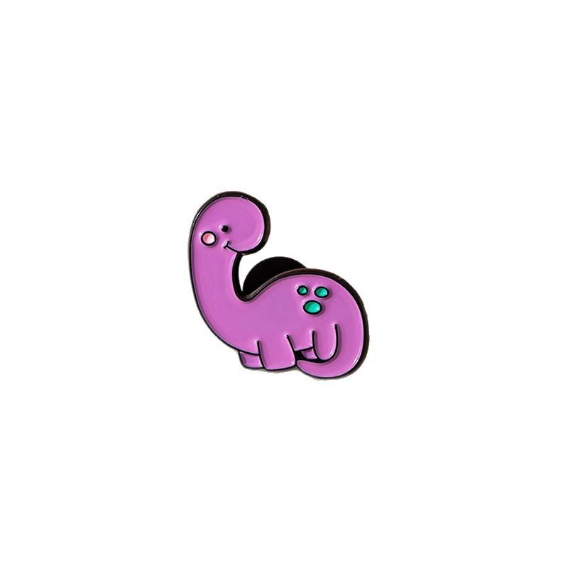 Creative Cartoon Cute Creative Purple Little Dinosaur Brooch Little Dinosaur Exquisite Backpack Clothes Badge Decorative Brooch