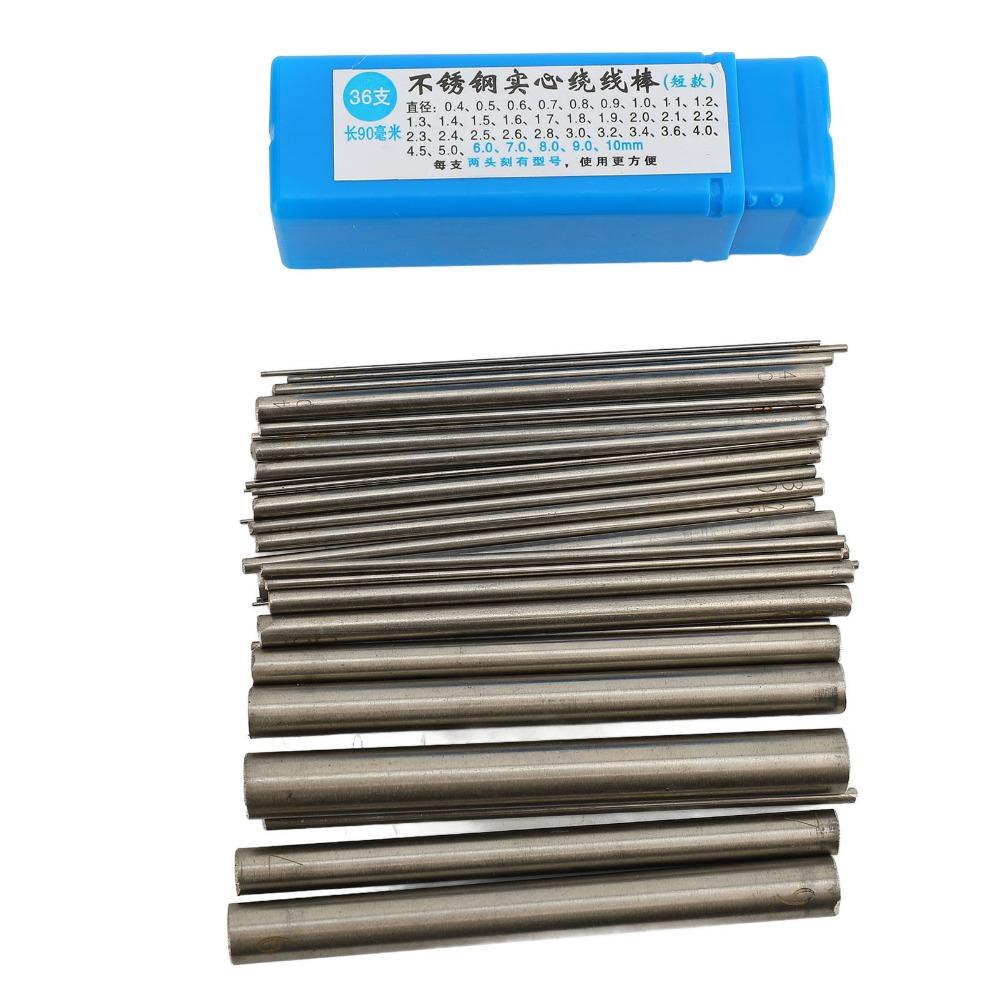 36PCS Solid Round Stainless Steel Rod Stainless Steel Round Metal Rod  Wire Wrapping