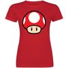 T-shirt Super Mario - Femme - Champignon - Rouge - Coupe Standard - Col Classique