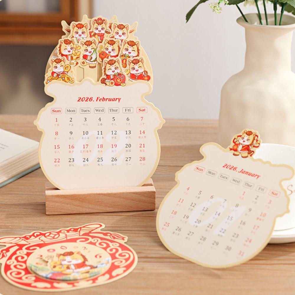 DIY Desk Calendar Wooden Base Monthly Planner New 2026 Desktop Calendar  New Year