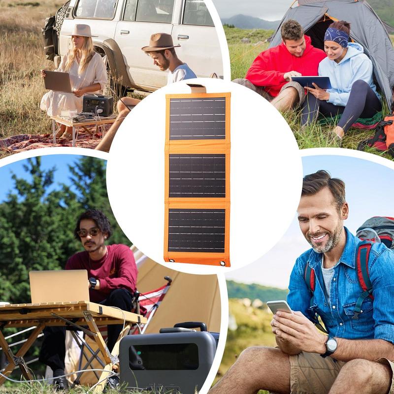 Solar Panel Charger Solar Charger Folding For Camping Travel Camping Charging Device For Smartphones Tablets