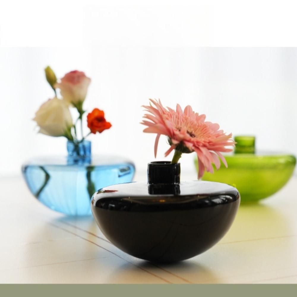 Creative Semi-circular Colored Vase Hydroponic Glass Flower Planter Dining Table Decoration Ornament Art Home Decoration verde