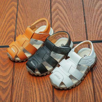 2025 Summer Boys Baotou Beach Shoes Medium Children Beef Tendon Soft-soled Sandals Children's Student Shoes Korean Version