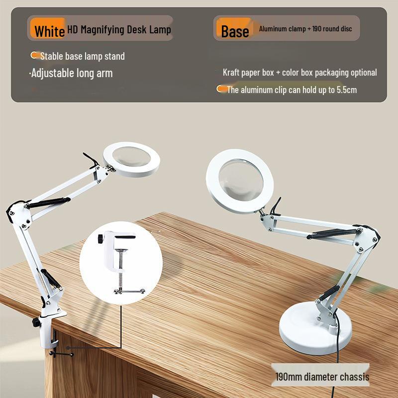 LED Long Arm Desk Lamp with Magnifying Glass – Cross-Border Eye Protection for Reading, Learning, Welding, and Repairs