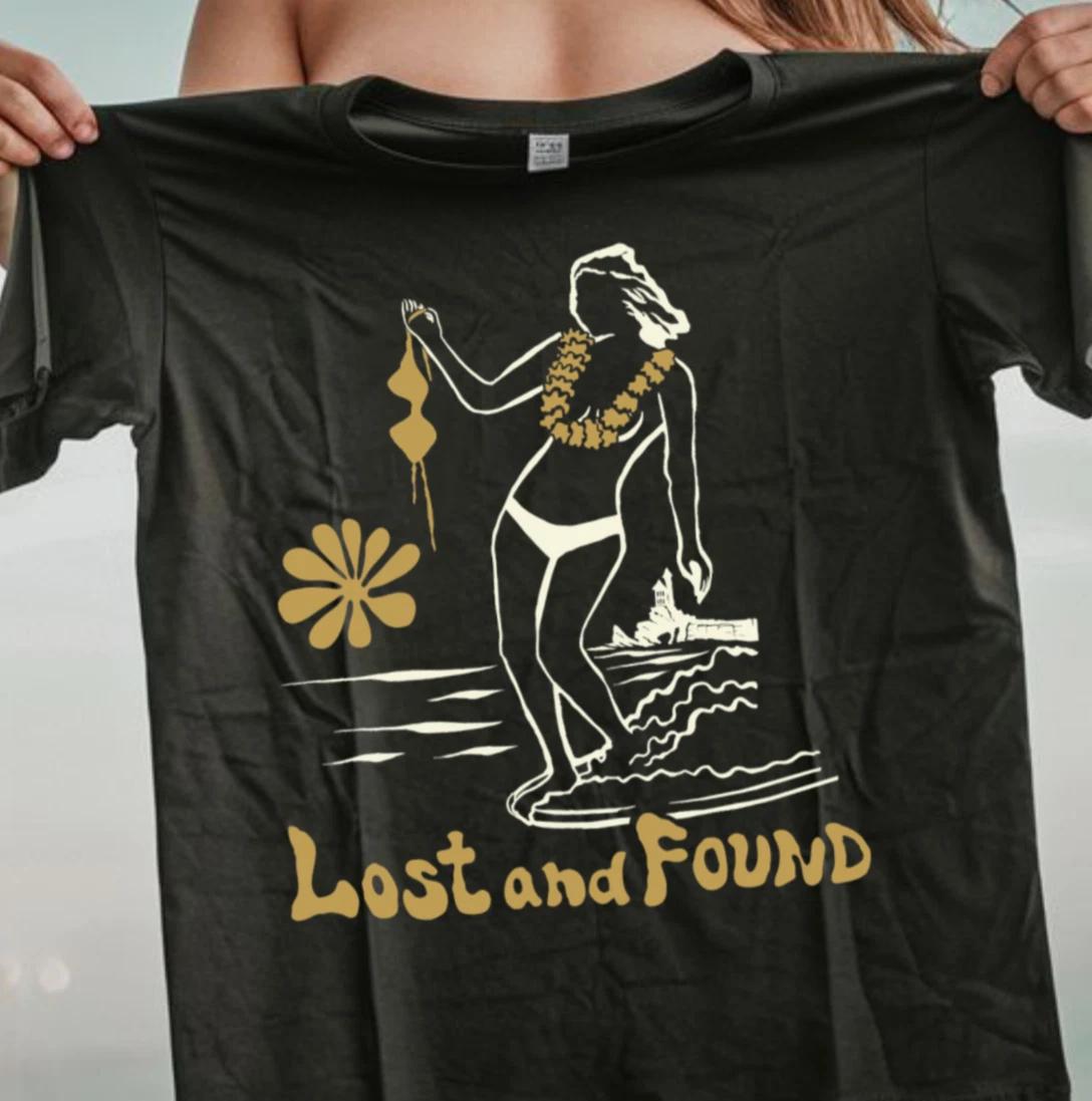 Lost and Found beach vibe graphic T-shirt | Beach Lover Tee, Nudist and Naturist 4XL