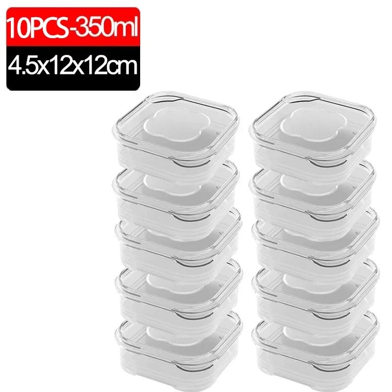1/10 ks Malé krabičky na uchovávání potravin Lednička Mražené maso Zelenina Box na udržení čerstvosti Průhledná Kuchyňská Sealed úložná krabička