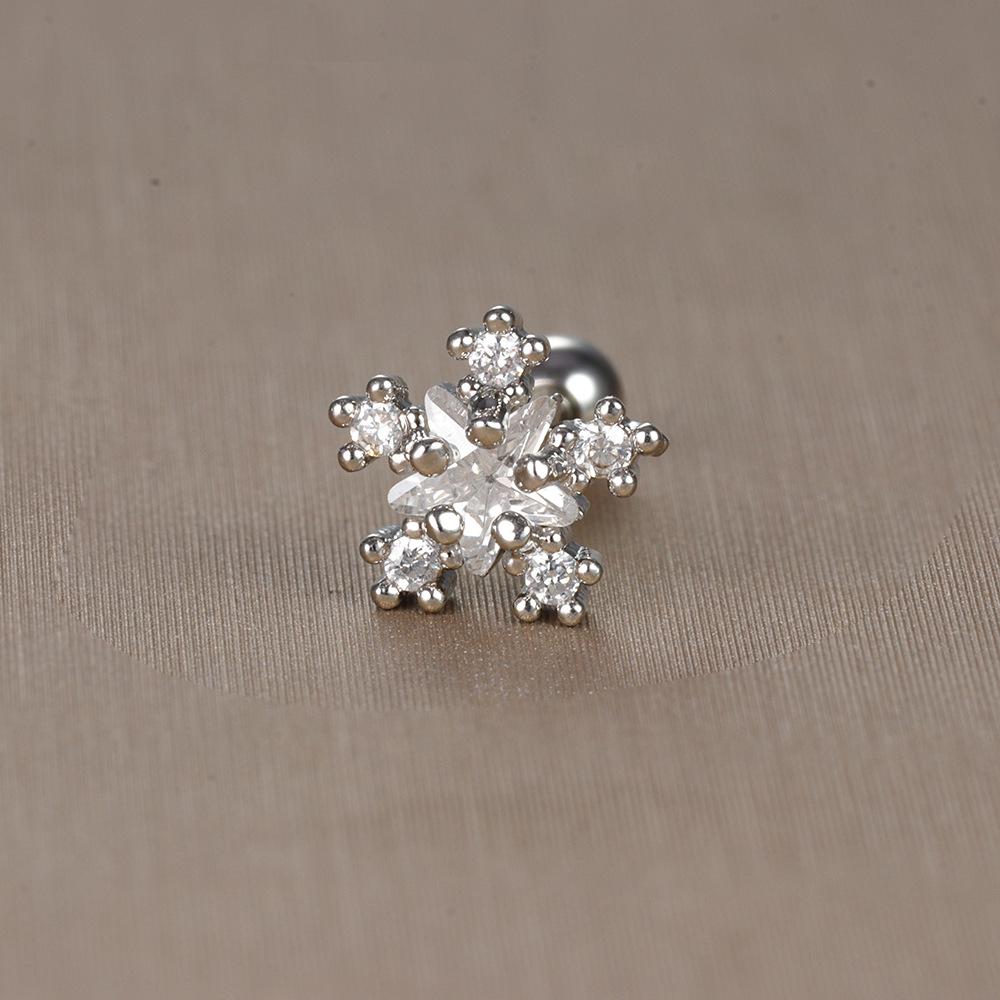Gold Stainless Steel Earrings with Zircon Studs - Creative and Elegant Design