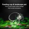 Transparent Acrylic Aquatic Plant Cup Aquarium Fish Tank Plant Pot With Suction Feeding Container Stand Aquarium Accessories