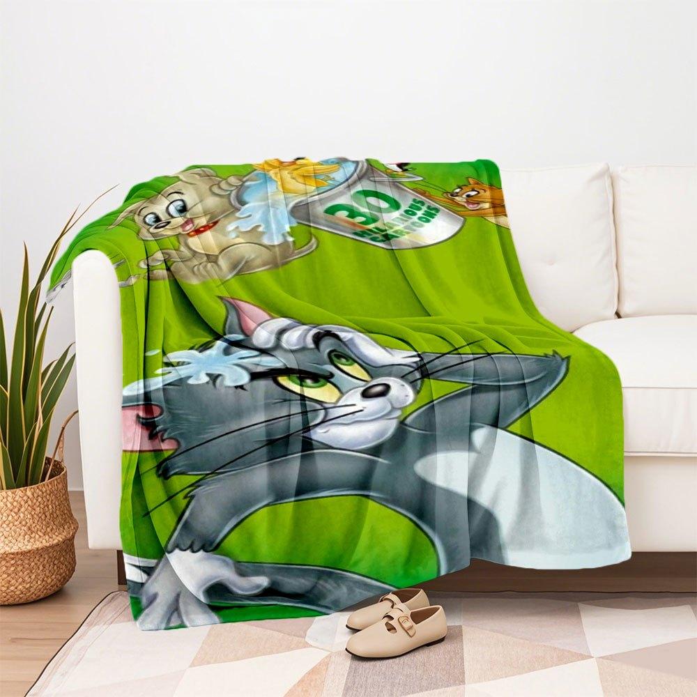 Tom Jerry Cartoon Phone Wallpaper HDBlanket Flannel Throw Blanket for Sofa, Bed, Travel, Camping, Office