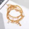 Retro Pineapple Pearl Multi-layer Anklet Set - High-end Girls' Foot Jewelry