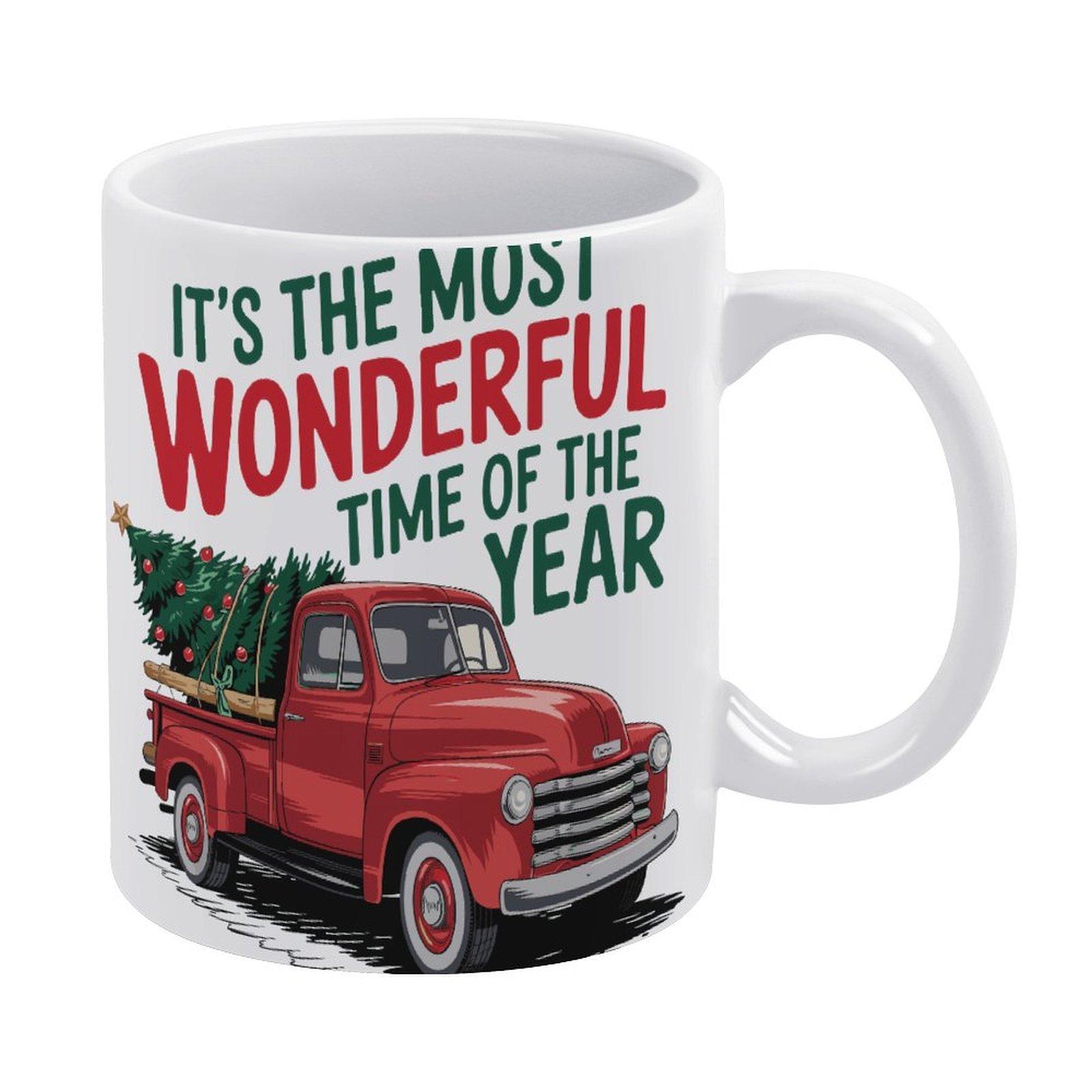 

1 шт. 11 унций пустая керамическая кофейная кружка, двусторонняя печатная чашка для офиса, дома, кухни, чайные подарки, прочная гладкая поверхность, легко чистить и использовать белый